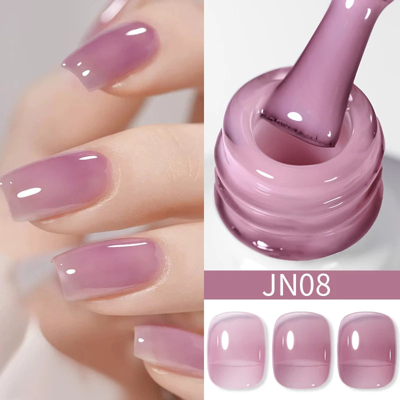 BORN PRETTY 10ml Translucent Jelly Nude Gel Nail Polish Colorful  Varnish Semi Permanent UV LED Nail Art  Manicure Gel