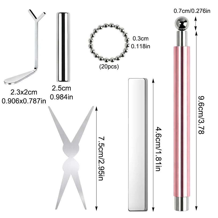 6pcs Cat Eye Nail Magnet Tool Set, French Tips Cat Eye Heart Magnets Nail Magnet Stick Cat Eye Gel Polish Magnets Tools Manicure