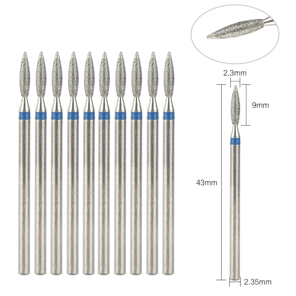 10Pcs Diamond Milling Cutter For Manicure Electric Nail Drill Bits Accessory Pedicure Machine Nail File Gel Remover Tool