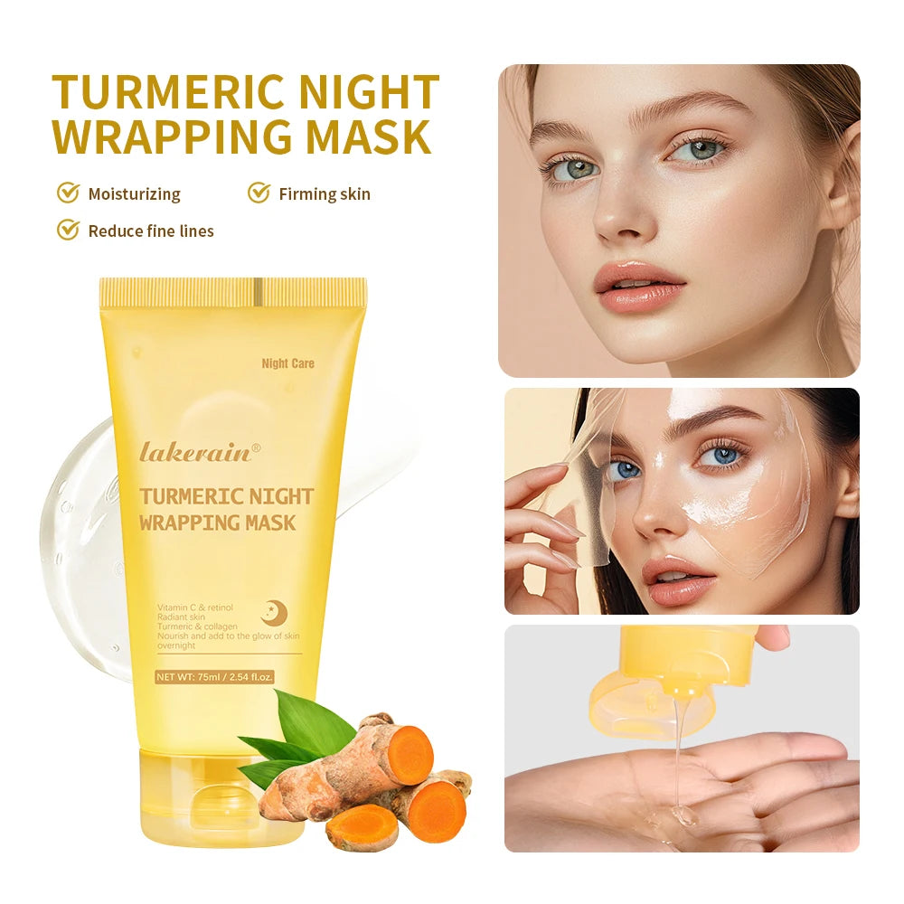 75ml Collagen Wrapping Mask Peel Off Mask & Brush Deep Hydration Moisturize Brightening Face Skin Facial Mask Skincare