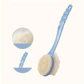 Soft Loofah And Bristles Bath Body Brush For Women And Men - Curved Long Handled Shower Brush For Body, Face, And Spa Washing