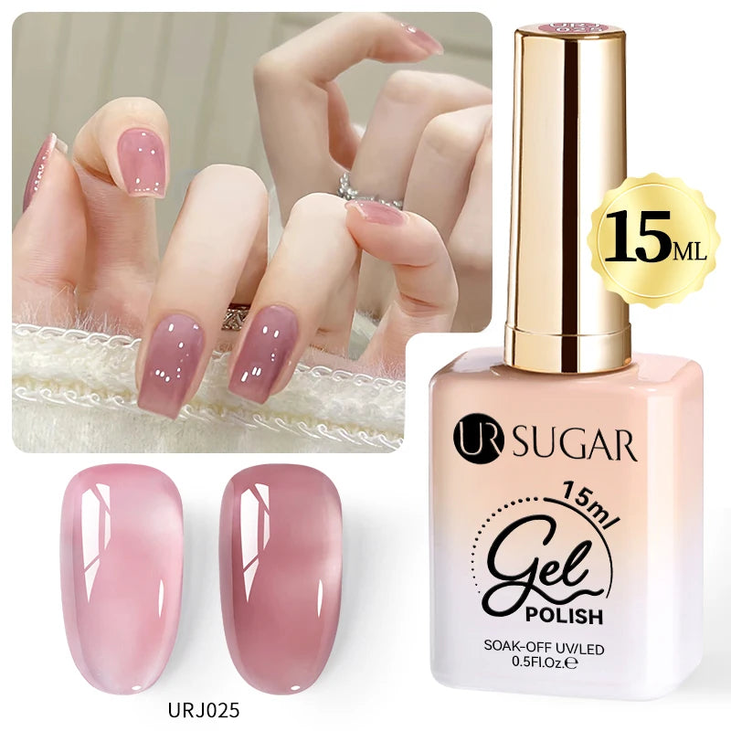 UR SUGAR 15ml Champagne Gold Sliver Reflective Glitter Gel Nail Polish Varnish Semi Permanent Soak Off UV Gel For Manicure Art