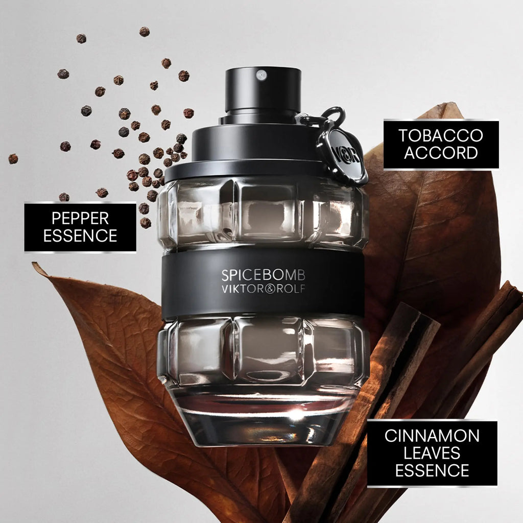 Viktor&Rolf Spicebomb Eau De Toilette Woody & Spicy Cologne for Men - with Notes of Citrus & Tobacco 90ML Cologne Persistence