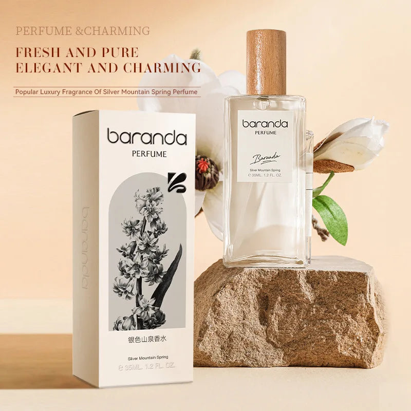 35ml Unisex Silver Spring Perfume Long Lasting Light Fresh Elegant Pure Soft Airy Feminine Clean Minimal Luxury Signature Scent