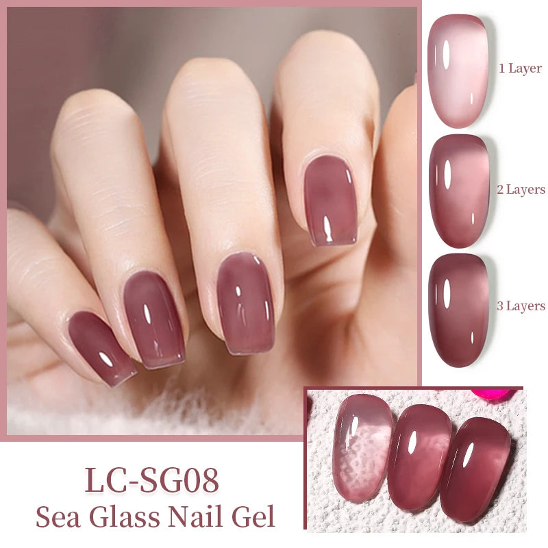 LILYCUTE 4/5Pcs/Set 7ML Nude Pink Gel Nail Polish and Translucent Jelly Nail Art Gel Semi Permanent Soak Off Design Manicure Set