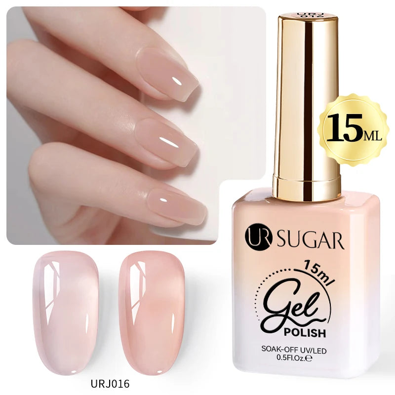 UR SUGAR 15ml Champagne Gold Sliver Reflective Glitter Gel Nail Polish Varnish Semi Permanent Soak Off UV Gel For Manicure Art