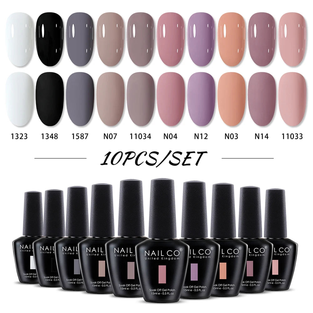 NAILCO 15ml Brown Nails Art Red Color Gel Nail Polish Semi-permanent UV Gel Polish Coffee Manicure Chocolate Hybrid Nail Varnish