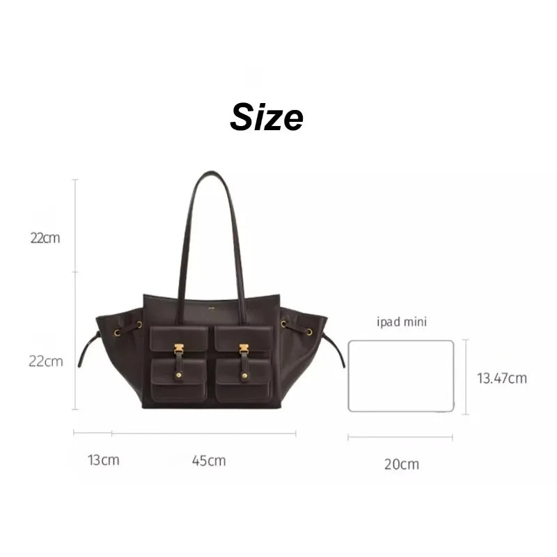 2026 Spring&Autumn JW PEI Pocket Handbag Linda Tote Bag for Women Large Capacity Commuter Shoulder Bag Crossbody Waxed Bag