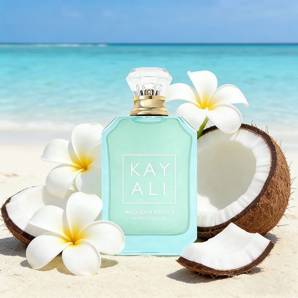 KAYALI | Maldives In A Bottle Ylang Coco | 20, 100ml / 3.4oz Eau de Parfum for Women | Tropical Coconut & Ylang Ylang Perfume |