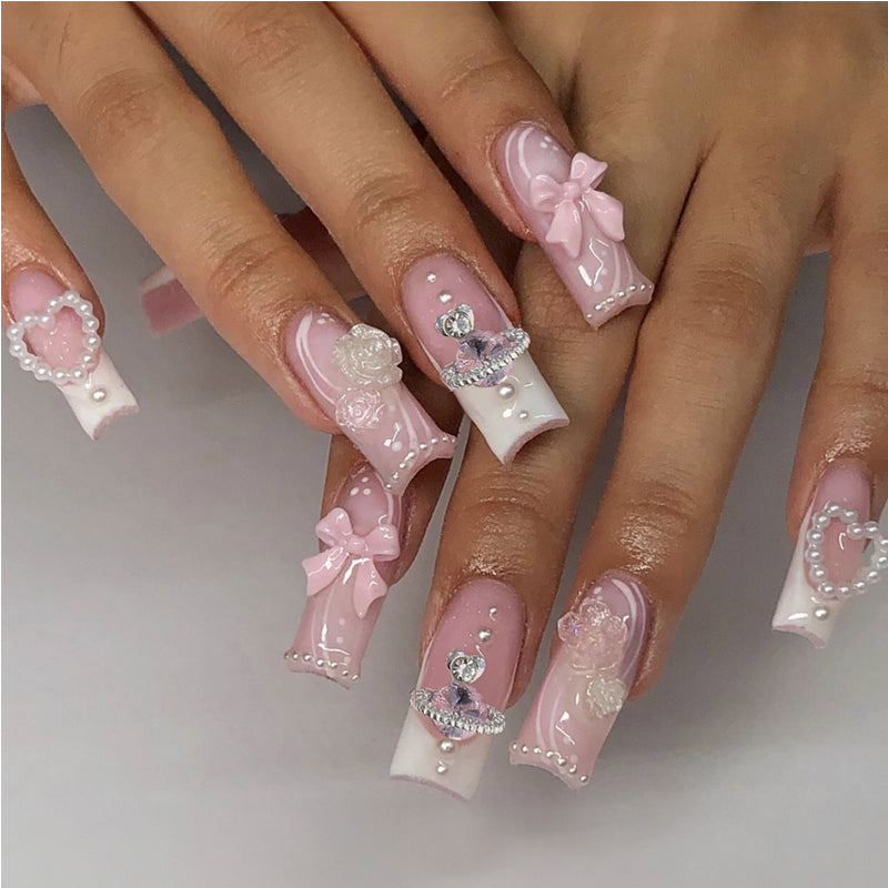 24 PCS Planet Pearl Flower Nail Art