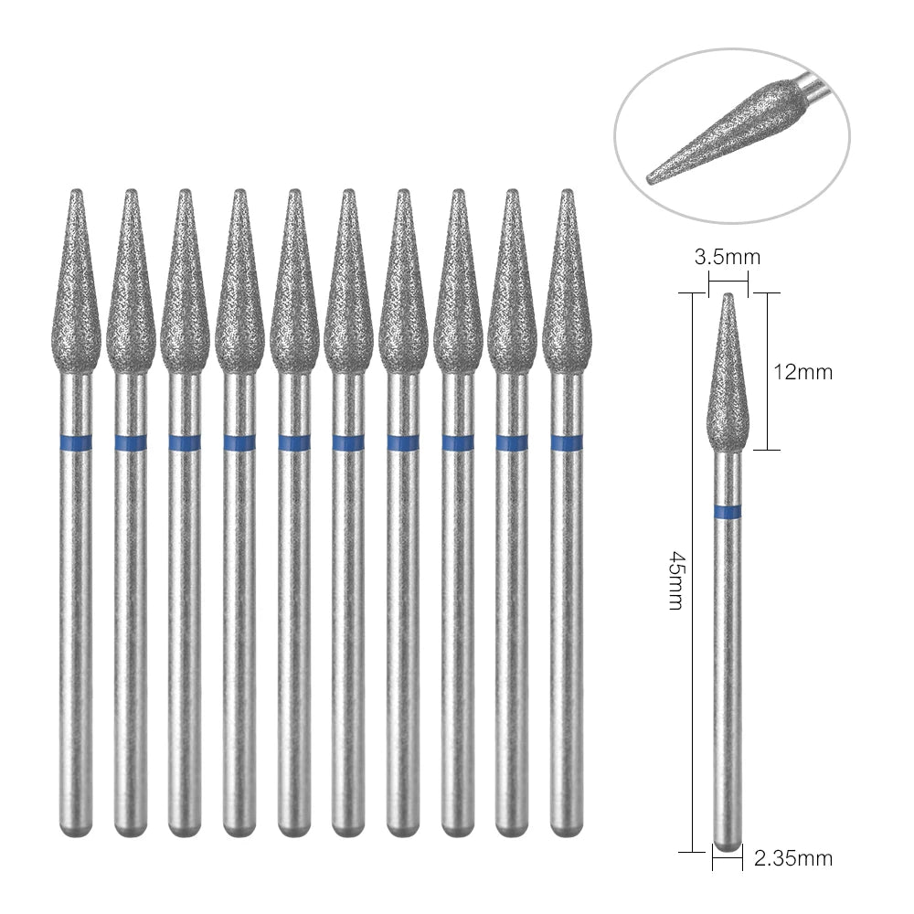 10Pcs Diamond Milling Cutter For Manicure Electric Nail Drill Bits Accessory Pedicure Machine Nail File Gel Remover Tool