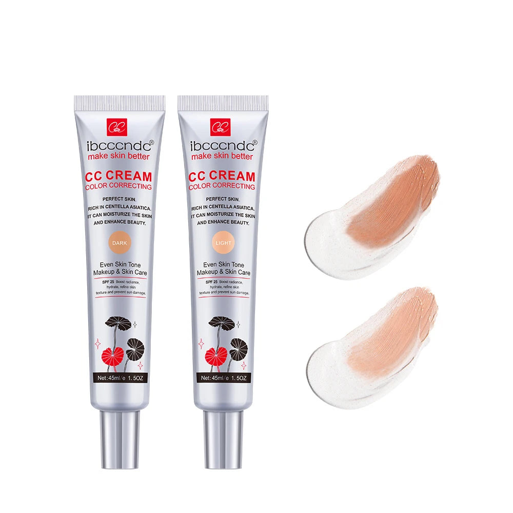 45ml Color Correcting CC Cream Moisturizing Waterproof Sweat-proof Makeup Before Concealer Lasting Women Makeup Change CC Cream