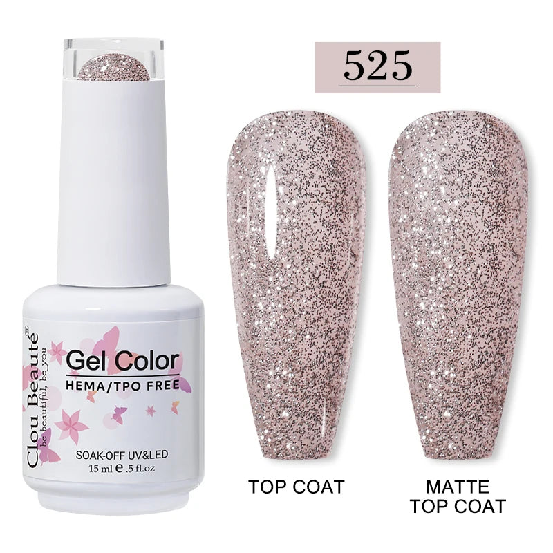 Clou Beaute 15ml Red Color Gel Polish Vernis Semi Permanent UV Varnish Gel Nail Polish Hema TPO Free Nails Art Manicure TOP BASE