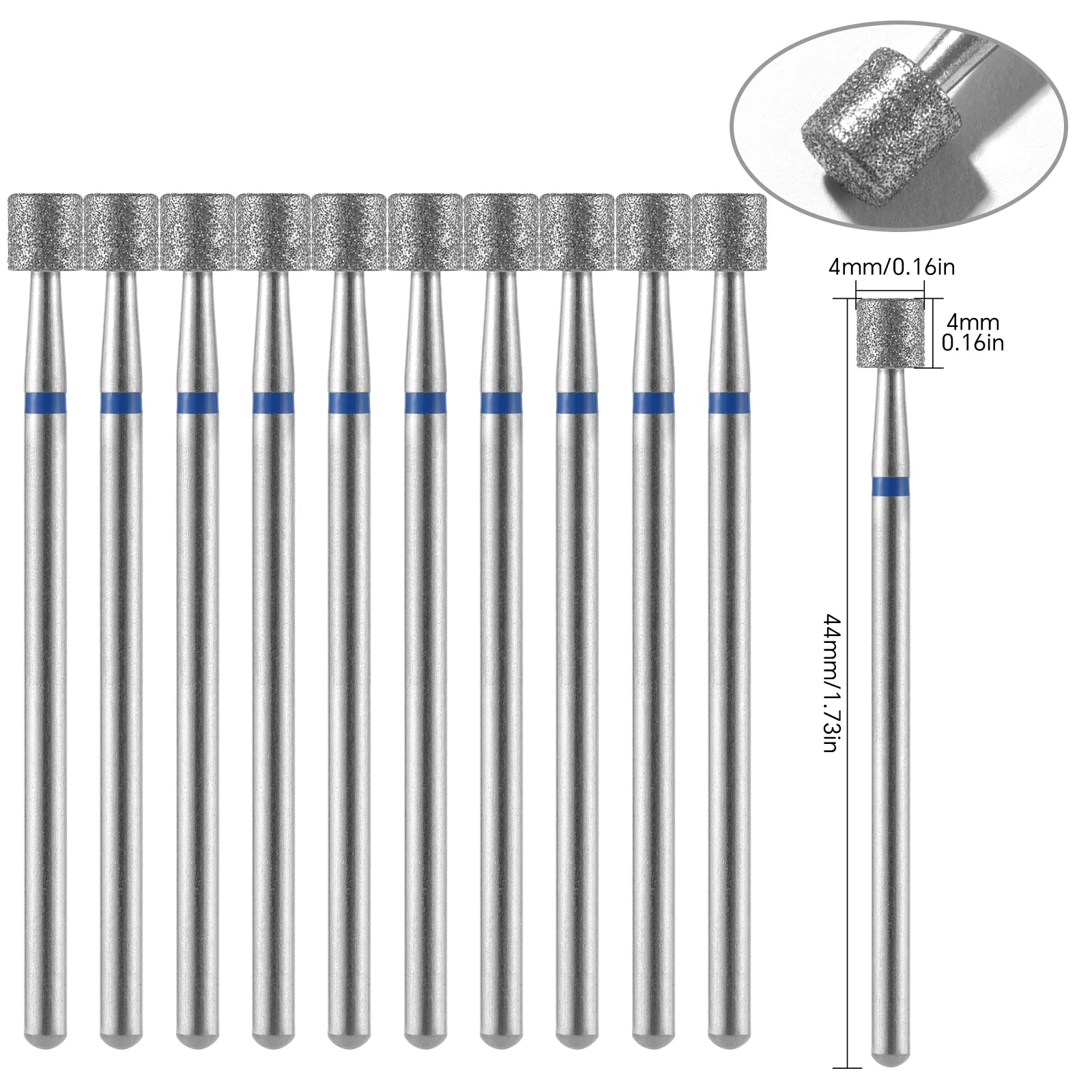 10Pcs Diamond Milling Cutter For Manicure Electric Nail Drill Bits Accessory Pedicure Machine Nail File Gel Remover Tool