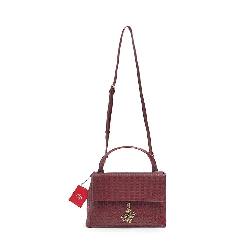 CH Lightweight PU+TPU Handbag 28x12x9cm, 5 Color Zipper Compartment Purse, Compact Tote Bag for Phone & Wallet