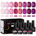 8pcs Nude Jelly Gel Nail Polish Set With Box Translucent Color Semi Permanent Soak Off UV LED Gel Varnish Nail Supplies Manicure