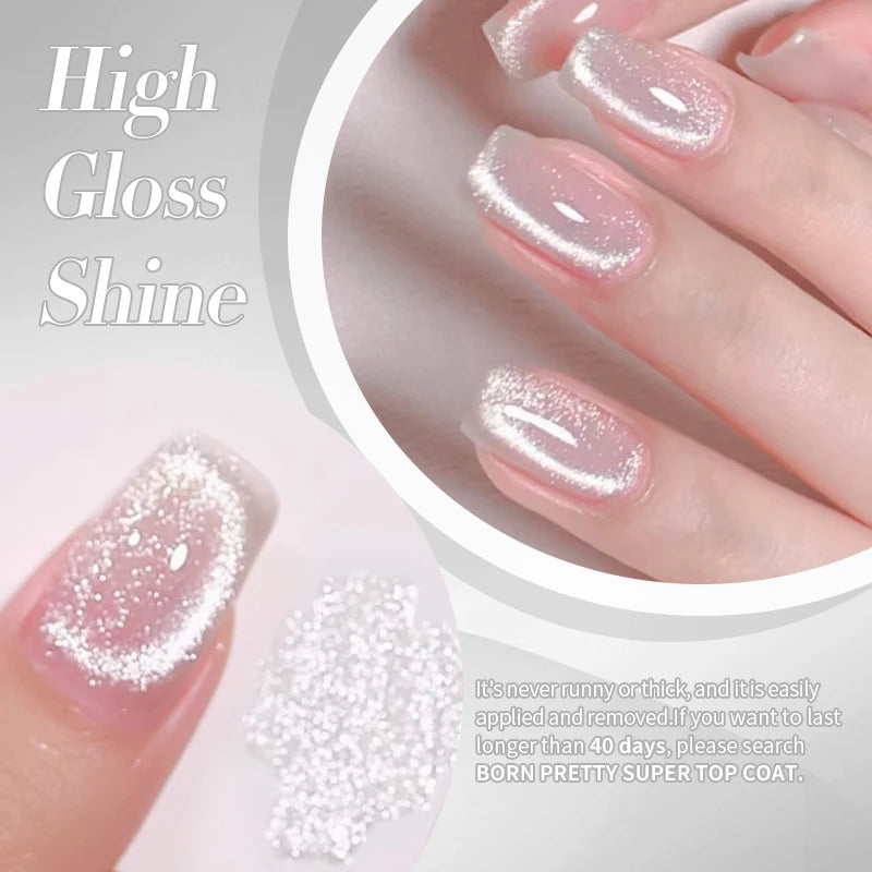 BORN PRETTY 10ml Water Light Cat Gel Ultra Shine Sparkling Glitter Semi Permanent Soak Off UV Gel Nail Art Varnish Manicure