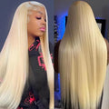 613 Blonde Straight Human Hair Wig 13x4 13x6 HD Transparent Lace Front Wigs Brazilian Virgin Hair 200 Density Pre Plucked Lace
