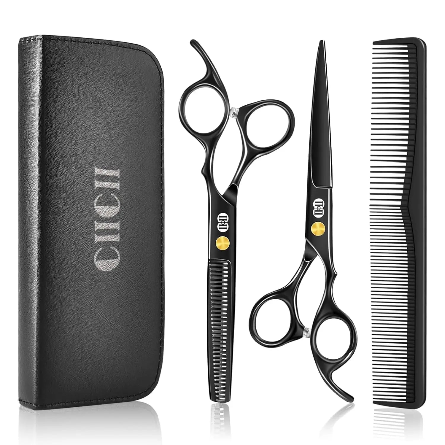 Professional Hair Cutting Scissors Set with Thinning Shears, 6.7 Inch for Men Women Home Salon Barber Kit