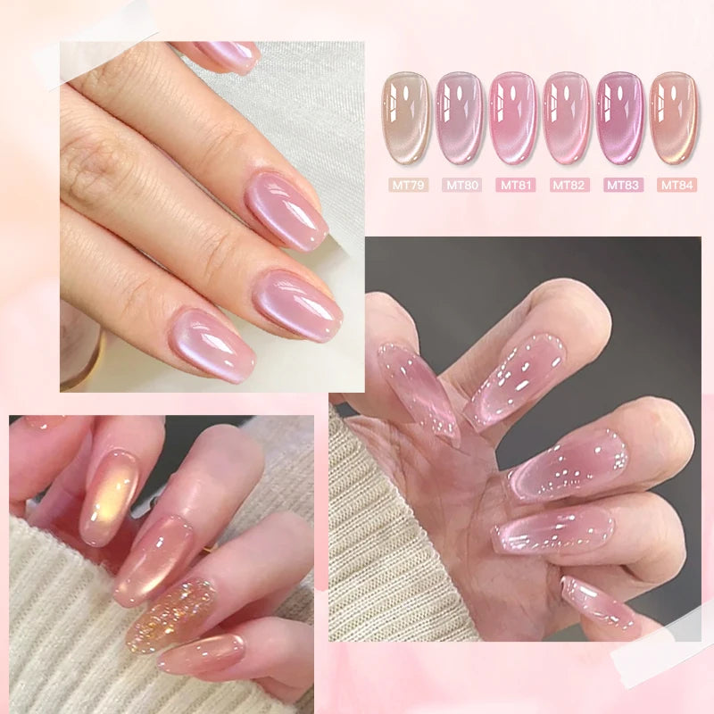 Pink Story Cat Magnetic Gel Nail Polish Nude Pink Gold Light Semi Permanent UV Gel Varnish Soak Off Nail Supplies Manicure DIY