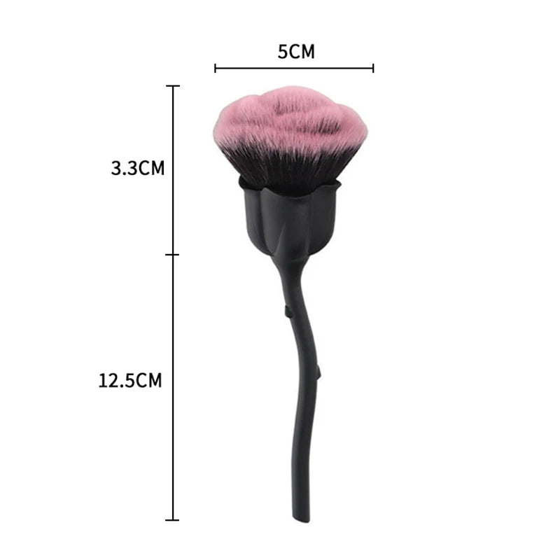 Flower Nail Brush for Manicure Gold Rose Shape Nail Art Brushes Round Small UV Gel Polish Powder Cleaning Tools Nail Accesories