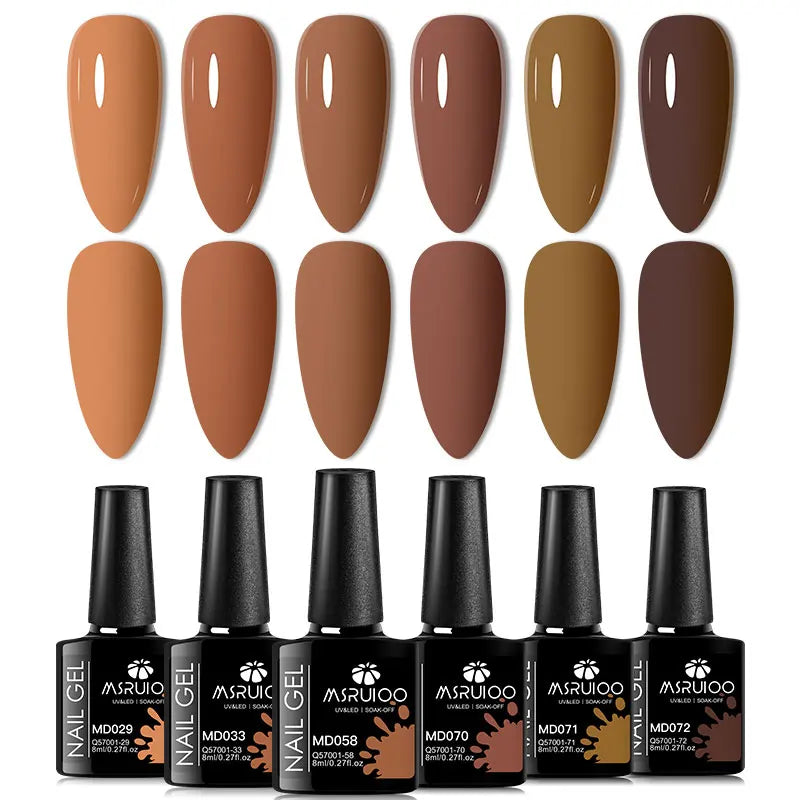 6pc Nail Gel Polish Set All-Season Ultra Pigmented Semi Permanent UV Painting Gel For Nails Salon DIY Manicure Varnish Design