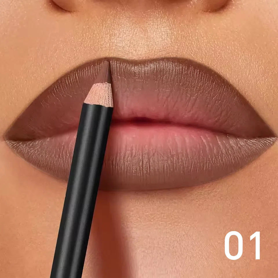 6-Color Waterproof Matte Lip Liner - Long-Lasting, Non-Transfer Formula, Matte Finish, 6 Versatile Shades