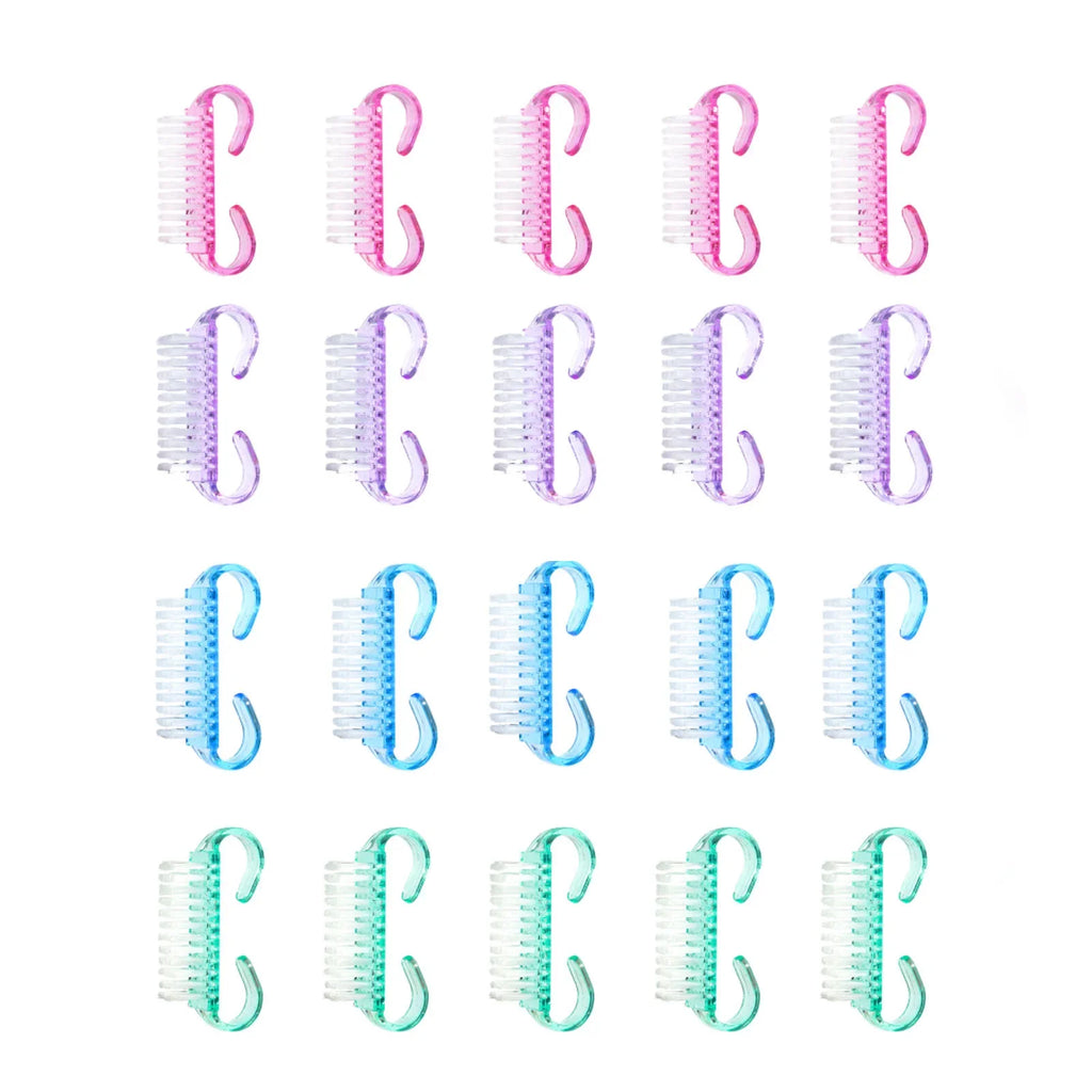 1/5/20Pcs Acrylic Nail Brush Pink Color Nail Art Manicure Pedicure Soft Remove Dust Plastic Cleaning Nail Brushes File Tools Set