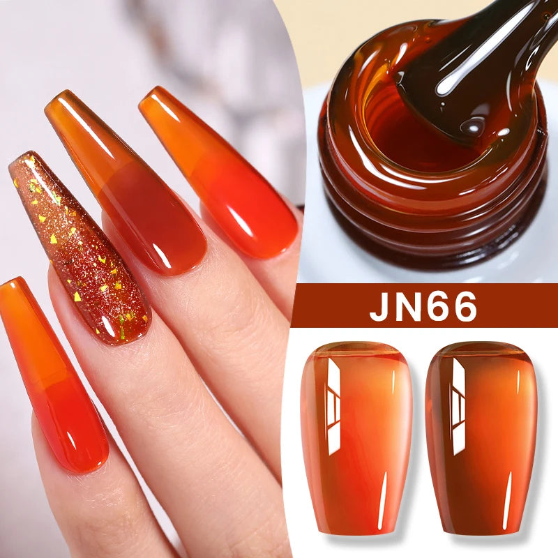 BORN PRETTY 83 Colors 10ml Jelly Nude Gel Nail Polish Autumn Amber Semi Transparent Manicure Soak off UV LED Nails Gel Varnish