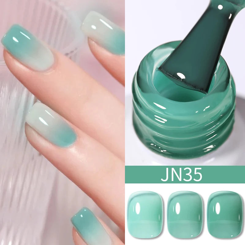 BORN PRETTY 10ml Translucent Jelly Nude Gel Nail Polish Colorful  Varnish Semi Permanent UV LED Nail Art  Manicure Gel