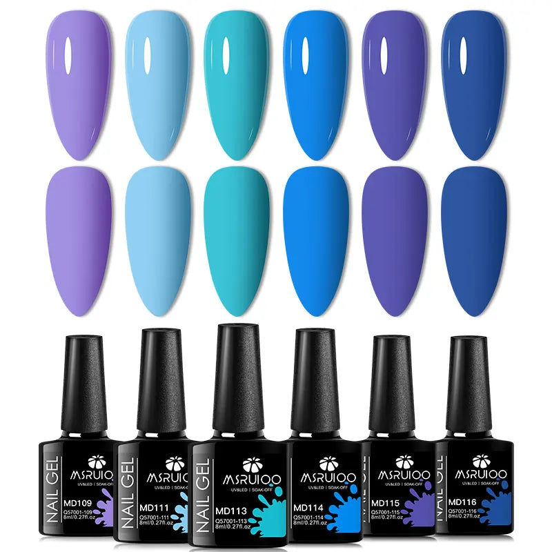 6pc Nail Gel Polish Set All-Season Ultra Pigmented Semi Permanent UV Painting Gel For Nails Salon DIY Manicure Varnish Design