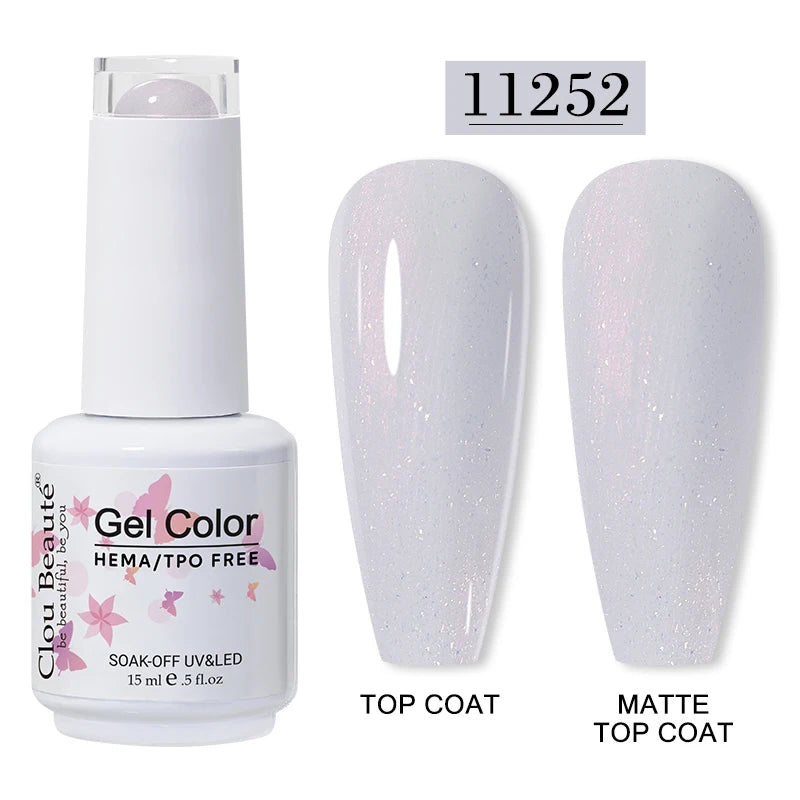 Clou Beaute 15ml Red Color Gel Polish Vernis Semi Permanent UV Varnish Gel Nail Polish Hema TPO Free Nails Art Manicure TOP BASE