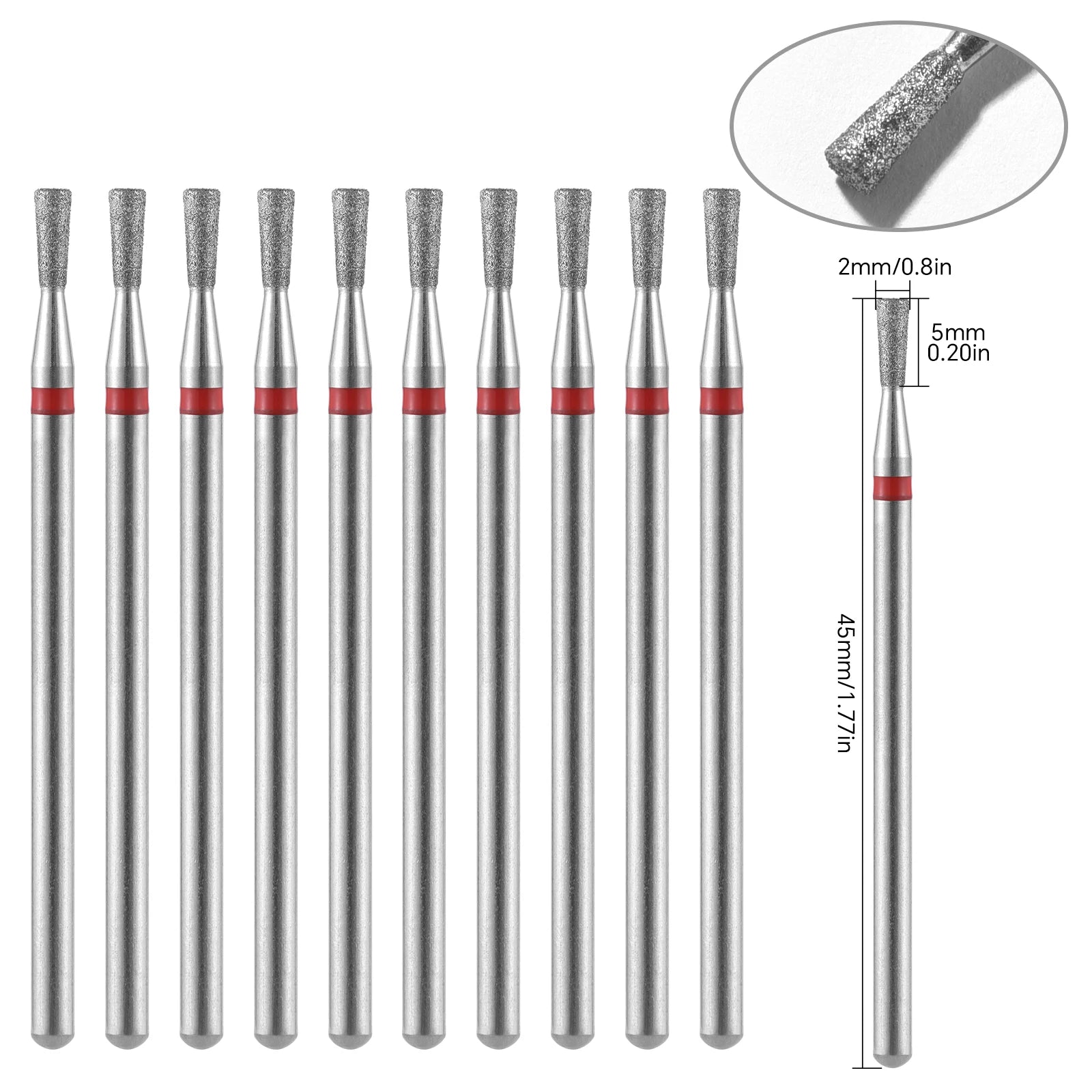 10Pcs Diamond Milling Cutter For Manicure Electric Nail Drill Bits Accessory Pedicure Machine Nail File Gel Remover Tool