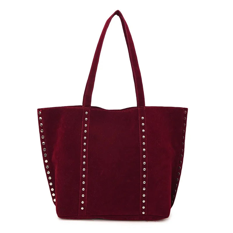 Faux Suede Solid Color High Quality Fashionable Versatile Handbag 2026 Women's Product Hot Selling Large Capacity Shoulder Bag