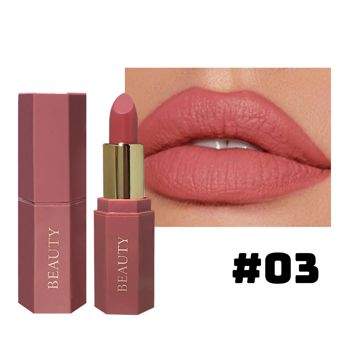 Pearlescent Pink Glitter Velvet Lipstick Metallic Waterproof Long Lasting Matte Shimmer Diamond Lipstick Women Makeup Cosmetic
