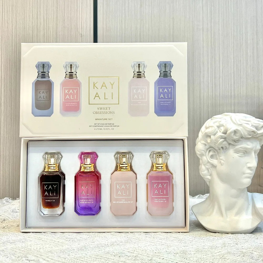 KAYALI 4x10ml Mini Perfume Set Vanilla Oud Floral Fruity Oriental Long Lasting Unisex Eau De Parfum Travel Gift Set Luxury