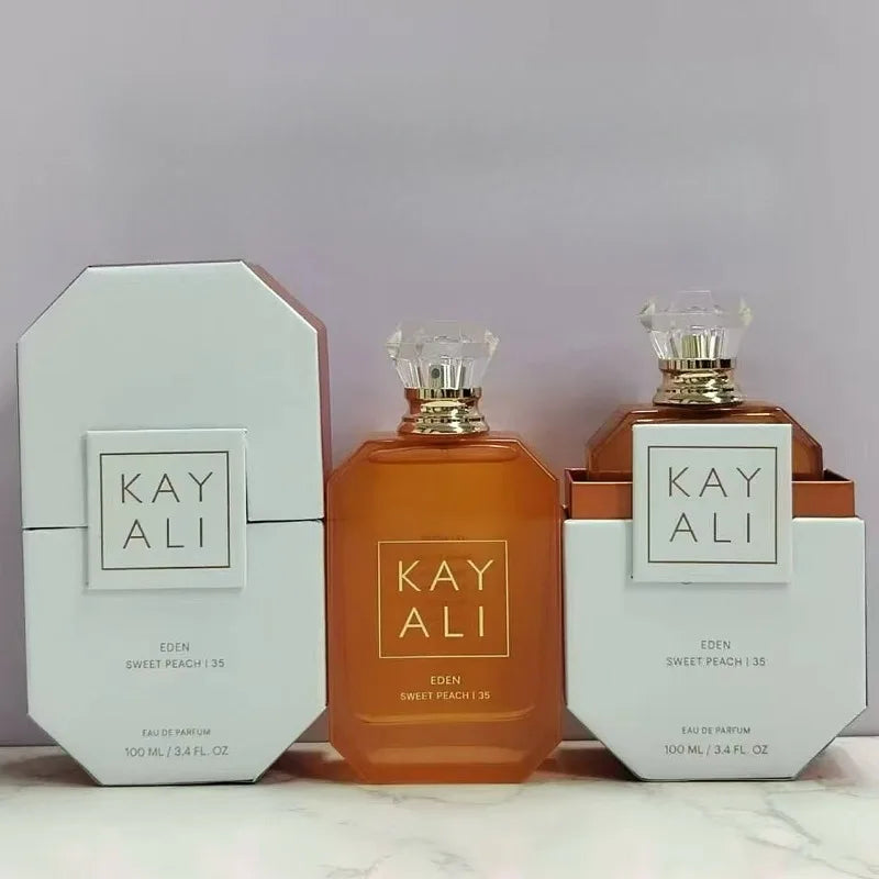 KAYALI Eden Sweet Peach Perfume 100ml Eau Parfum Long Lasting Fruity Floral Sweet Vanilla Musk Praline Elegant Women Fragrance