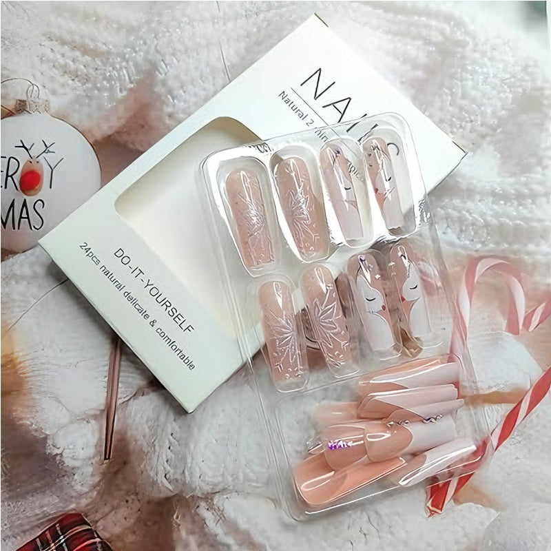 24 PCS Diamond Deer Snowflake Nail Art