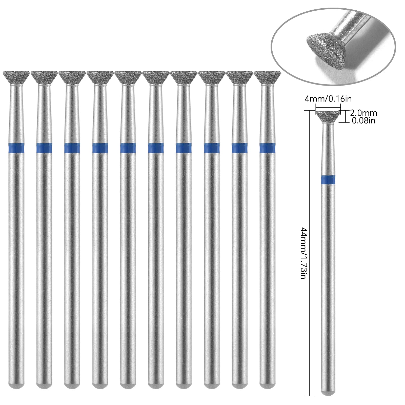 10Pcs Diamond Milling Cutter For Manicure Electric Nail Drill Bits Accessory Pedicure Machine Nail File Gel Remover Tool