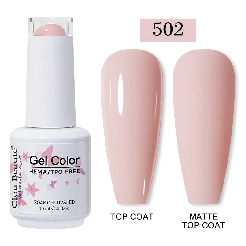 Clou Beaute 15ml Red Color Gel Polish Vernis Semi Permanent UV Varnish Gel Nail Polish Hema TPO Free Nails Art Manicure TOP BASE