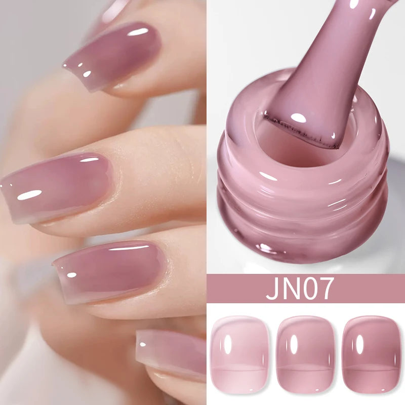 BORN PRETTY 10ml Translucent Jelly Nude Gel Nail Polish Colorful  Varnish Semi Permanent UV LED Nail Art  Manicure Gel