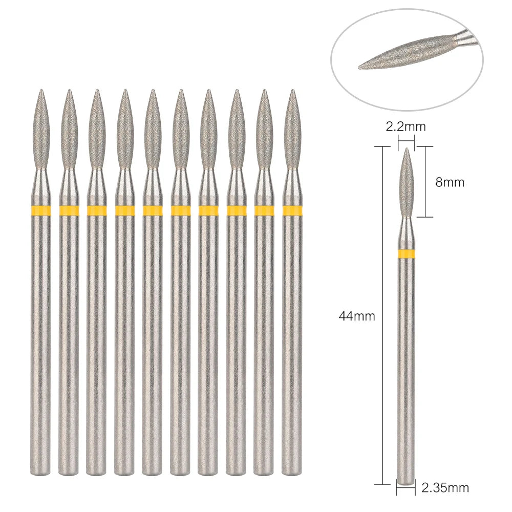 10Pcs Diamond Milling Cutter For Manicure Electric Nail Drill Bits Accessory Pedicure Machine Nail File Gel Remover Tool