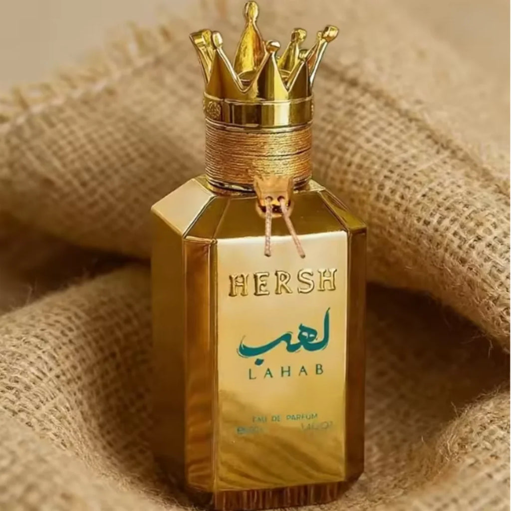 Al Ezz Oud Hersh Lahab Eau de Parfum Spray for Men Blend of Basil Lasting Cologne Luxury Gold Crown Pheromones Perfume 100 ML ﻿