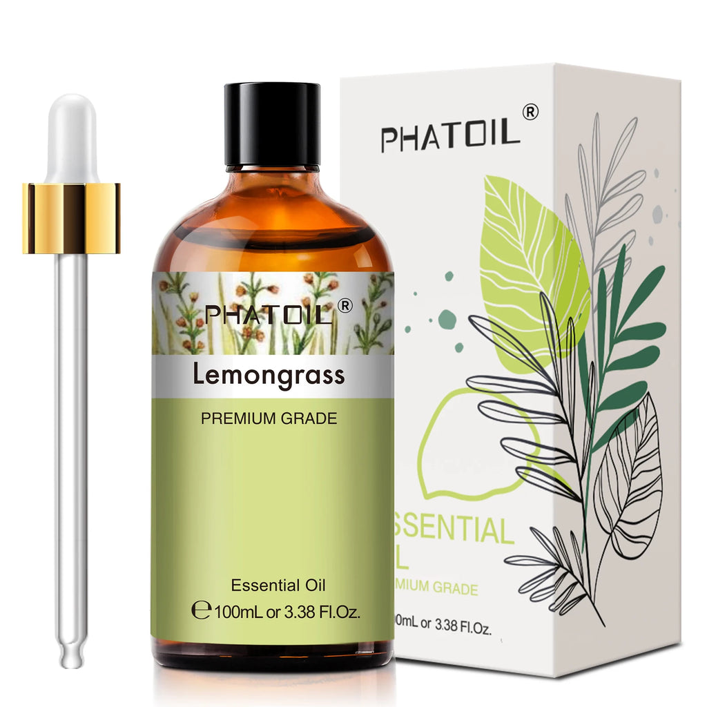 PHATOIL 100ml Pure Essential Oil Lavender Jasmine Vanilla Sandalwood Sweet Orange Lemon Aromatherpay Essential Oils For Diffuser