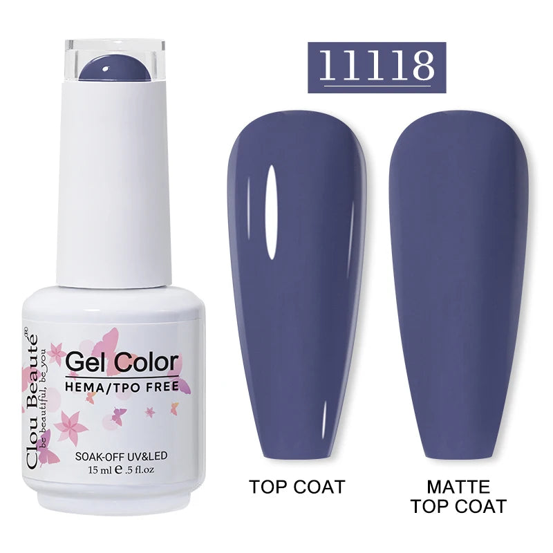 Clou Beaute 15ml Red Color Gel Polish Vernis Semi Permanent UV Varnish Gel Nail Polish Hema TPO Free Nails Art Manicure TOP BASE
