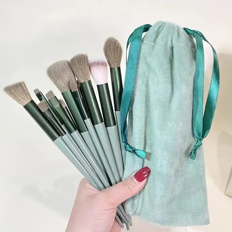 Vegan Makeup Brush Set - Soft Fluffy Kabuki & Blending Brushes for Foundation, Contour & Baking, Cruelty-Free Salon Tools