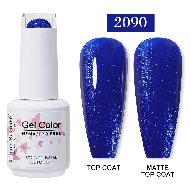Clou Beaute 15ml Red Color Gel Polish Vernis Semi Permanent UV Varnish Gel Nail Polish Hema TPO Free Nails Art Manicure TOP BASE