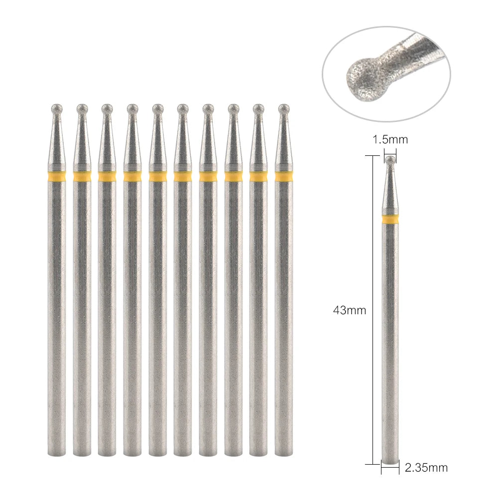 10Pcs Diamond Milling Cutter For Manicure Electric Nail Drill Bits Accessory Pedicure Machine Nail File Gel Remover Tool