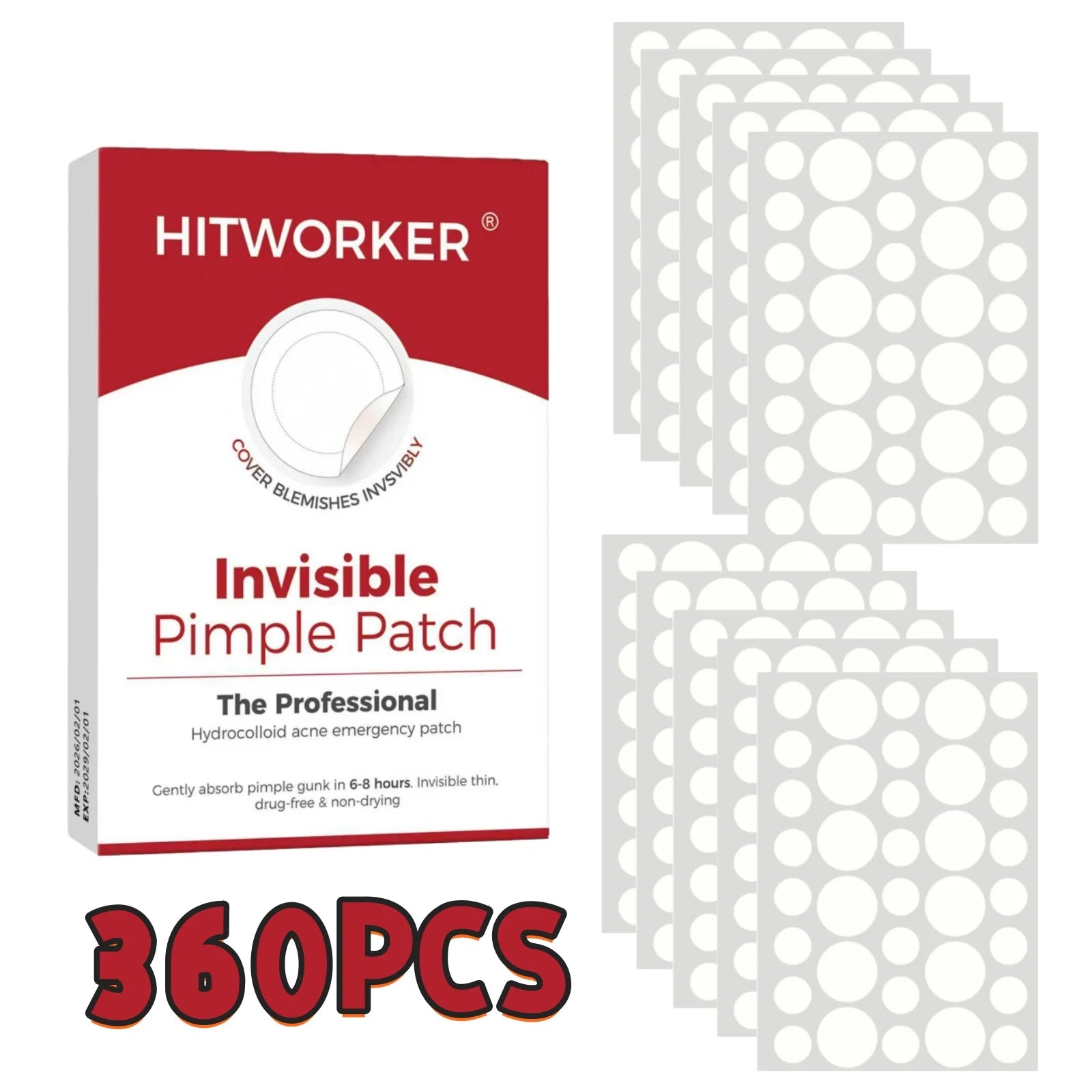 360/540/720PCS Day & Night Acne Patches for Face, Covers Zits & Blemishes, Safe & Gentle, Lightweight & Comfortable