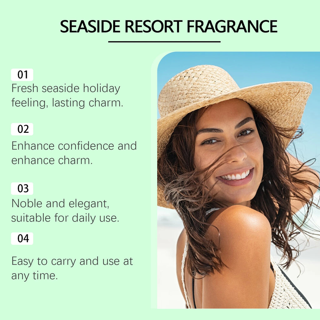 Roxelis 100ml Seaside Resort Fragrance Natural Fragrance Light Lasting Fragrance Layers Exhale Charm Everyday Portable Fragrance